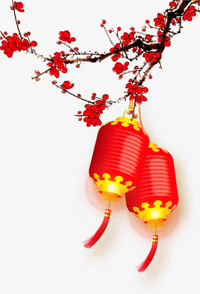 燈籠紅梅喜慶中國風