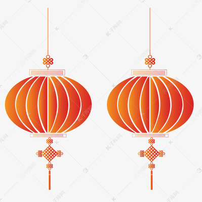 中國(guó)風(fēng)紅色燈籠中國(guó)結(jié)矢量圖