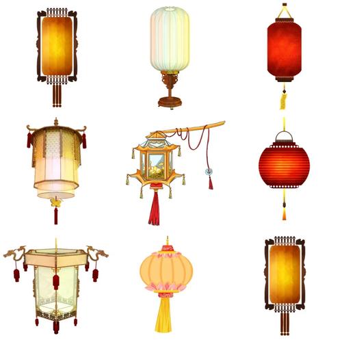 古風燈籠中國風古典宮燈免摳素材